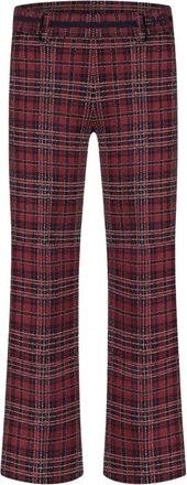 Cambio Straight Trousers, female, Red, L, British plaid cropped flared Trousers
