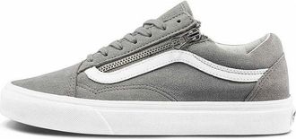 Vans Unisex Old Skool Zip Low-Top Sneakers Grey Gray White VN0A3493A4F