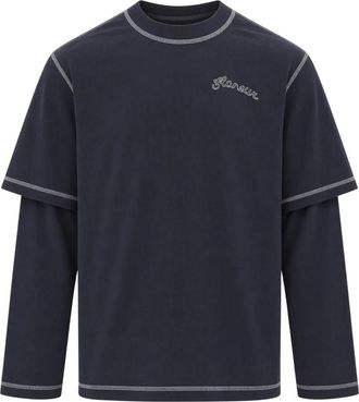 Flaneur Signature Outline Gelaagde Lange Mouw - Heren - Longsleeves - Zwart - S - Katoen - Tops
