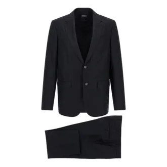 Ermenegildo Zegna Kostuums, Heren, Blauw, M, Wol, Wool Flannel Suit