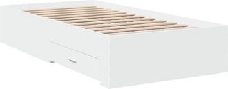 vidaXL Cama Con Cajones Madera De Ingenier&iacute;a Blanca 90x190 Cm Vidaxl