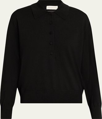 Dries Van Noten Tuno Merino Wool Polo Sweater