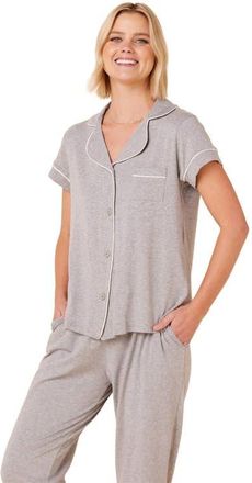 The Cats Pajamas Pima Knit Capri Set in Classic Heather Grey at Nordstrom, Size X-Large