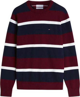Tommy Hilfiger Pima Katoen Kasjmier Trui - Heren - Ronde hals truien - Veelkleurig - M - Katoen - Truien & Vesten