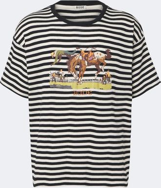 Bode Camiseta Rodeo de jersey de algod&oacute;n a rayas