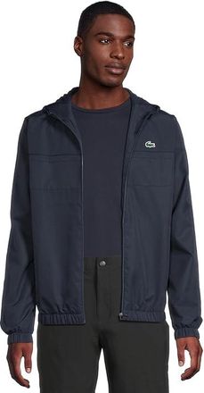 Lacoste Water-repellent Sport Track Jacket Mens Jacket Navy Blue : 8 (3XL), Mesh/Polyester/Taffeta