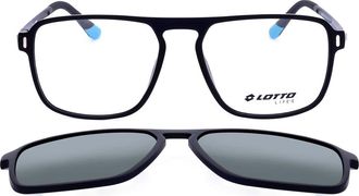 Lotto 54mm Rectangular Optical Glasses in Matt Black Blue at Nordstrom