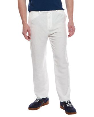 Elie Tahari Woven Flat Front Linen-Blend Pant