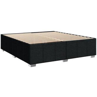 vidaXL Cama Sin Colch&oacute;n Tela Negro 200x200 Cm Vidaxl