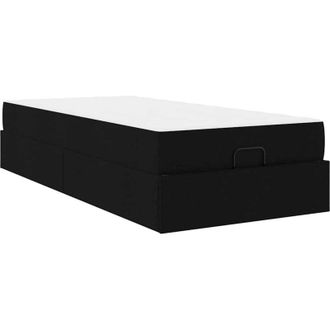 vidaXL Estructura De Cama Con Colch&oacute;n Negro 90 X 200 Cm Tela Vidaxl