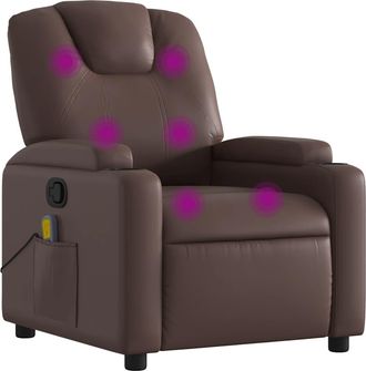 vidaXL Vidaxl - Sill&oacute;n De Masaje Reclinable Cuero Sint&eacute;tico Marr&oacute;n