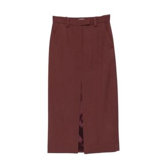 Brunello Cucinelli Wol Kokerrok - Dames - Rokken - Rood - Maat: M Wol