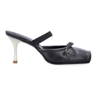 Maison Margiela Heeled Mules, female, Black, Size: 10 US Square Toe Bow Mules