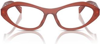 Prada 55mm Oval Optical Glasses in Opal Cornelian at Nordstrom