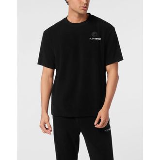 Plein Sport Sponge Cotton Round Neck T-Shirt Men in Black at Nordstrom, Size Xxx-Large Eu