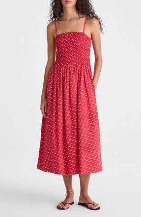 Madewell The Peyton Midi Sundress in Enamel Red at Nordstrom, Size Xx-Small