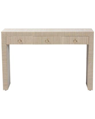 Baxton Studio Cielo Bohemian Woven Grasscloth 3-Drawer Console Table