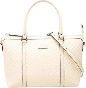 Gucci Pre-owned Satchel - Dames - Vintage Shopper - Wit - ONE Size - Leer - Vintage