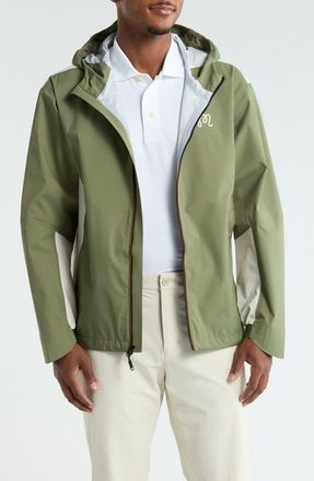 Malbon Golf Cloud Burst Foraging Rain Jacket in Olivine at Nordstrom, Size Xx-Large