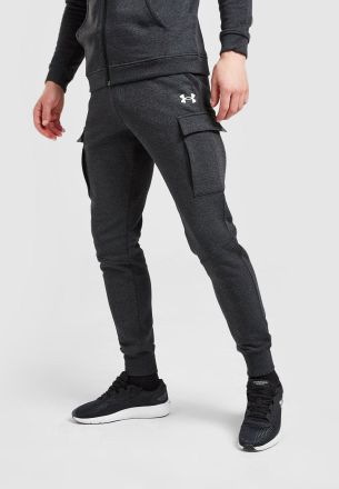 Under Armour Mens Threadborne Fleece Cargo Joggers - Charcoal Cotton - Size X-Large