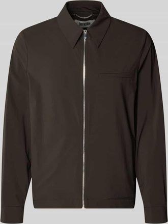 Drykorn Drykorn Jacke mit Kentkragen und Rei&szlig;verschluss Modell JOTTAR in Dunkelbraun, Gr&ouml;&szlig;e XXL