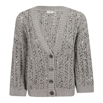 PESERICO Peserico, Cardigans, female, Gray, Size: L Sweater