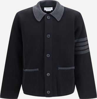 Thom Browne 4-Bar cotton piqu&eacute; Jacket Male 1