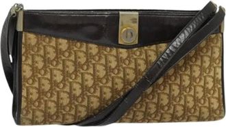 Dior Pre-owned Shoulder Bags, female, Beige, Size: ONE SIZE Pre-owned Trotter Canvas Shoulder Bag