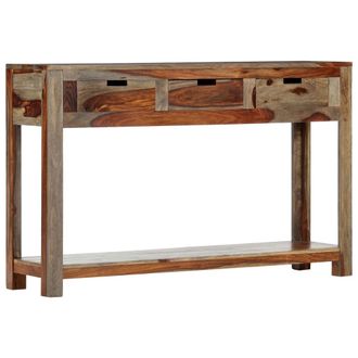 vidaXL Mesa Consola Con 3 Cajones Madera Maciza Acacia 120x30x75cm Vidaxl
