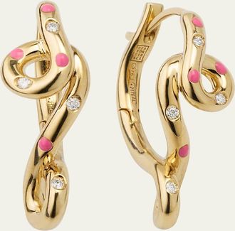 Bea Bongiasca Margherita 9K Yellow Gold & Enamel Daisy Earrings