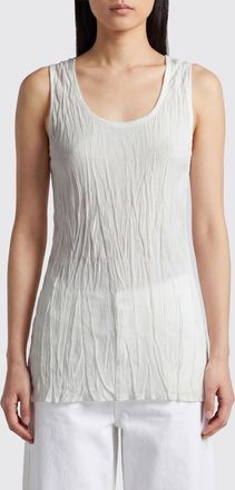 Toteme Top slim fit in misto viscosa con scollo a U ed effetto stropicciato