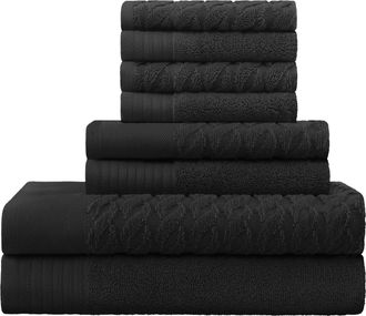 Superior Turkish Cotton Jacquard Assorted 8-Piece Towel Set