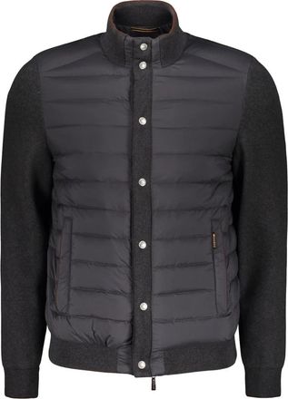 Moorer Bomberjack met gebreide inzetstukken - Heren - Winterjassen - Blauw - XL - Katoen - Jassen