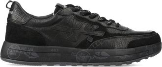 Premiata Sneakers, male, Black, 6 UK, Black Leather Trainers with Suede Detail