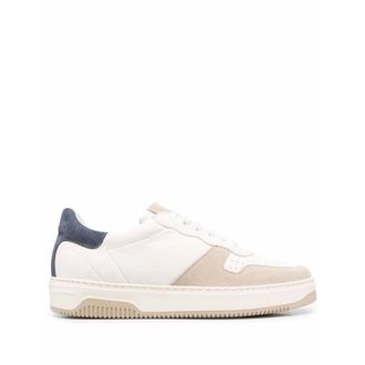 Tagliatore Sneakers, male, White, Size: 7 US Lamb Skin Panelled Sneakers
