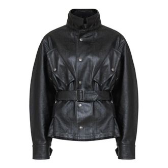 Maison Margiela Black Coated Cotton Jacket with Belt