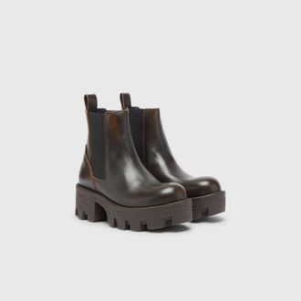 Diesel D-Hammer - Chelsea boots in leather with lug sole - Boots - Woman - Brown