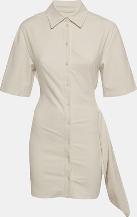 Jacquemus Cream Twill La Robe Camisa Mini Shirt Dress