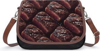 Generic Steak Small Womens Crossbody Bags Shoulder Handbag with Adjustable Strap for Travel