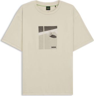 BOSS Tennis-artwork T-shirt in Pima cotton