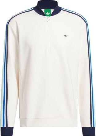 adidas 3-Stripe Half-Zip Sweatshirt Asia Sizing Chalk White Night Indigo KB8629
