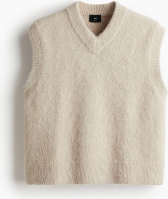 H&M Flauschiger Pullunder in Loose Fit - Beige