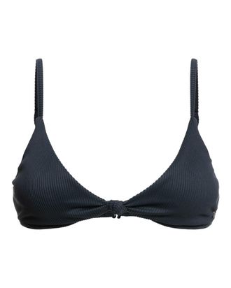Roxy Triangel-Bikini-Top ROXY Rib Roxy Love The Surf Knot, Damen, Gr. XXL, Cup B, grau (anthrazit), 91% Nylon, 9% Elasthan, Bikini-Oberteile Triangel-Bikin