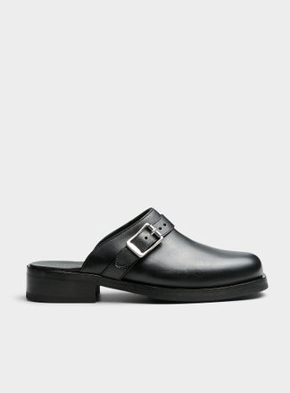 Our Legacy Mens Camion black leather mule Men