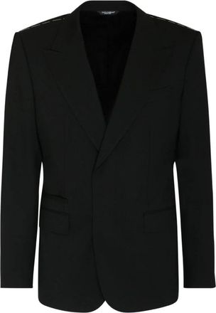Dolce & Gabbana Zwarte single-breasted blazer - Heren - Blazers - Zwart - XL - Wol - Jassen