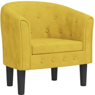 vidaXL Poltrona Cabriolet Gialla in Velluto - Vidaxl