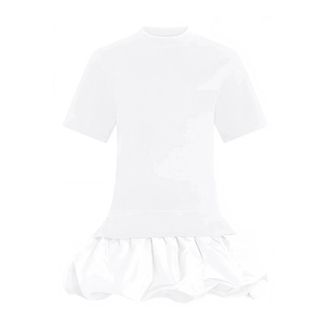 Patou Mix Faille T Dress - female - Patou - Short Dresses - White - S - Dresses