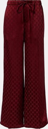 Gucci Pantaloni a gamba larga in raso GG