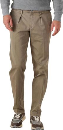 Profuomo Broeken, Heren, Groen, S, Linnen, Heren Broeken Trouser Rf