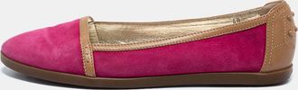 Tod's Tods Pink/brown Suede And Leather Ballet Flats